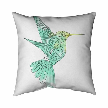 BEGIN HOME DECOR 26 x 26 in. Geometric Hummingbird-Double Sided Print Indoor Pillow 5541-2626-AN267